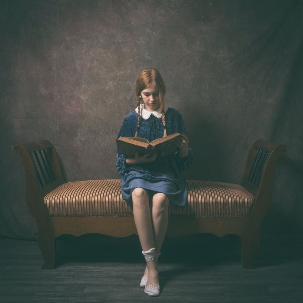 The Reader In Blue Dress Poster