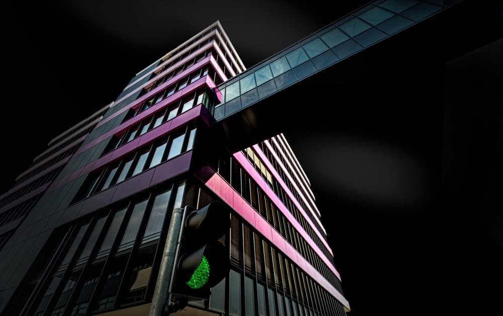Facade With Colour Gradation Poster