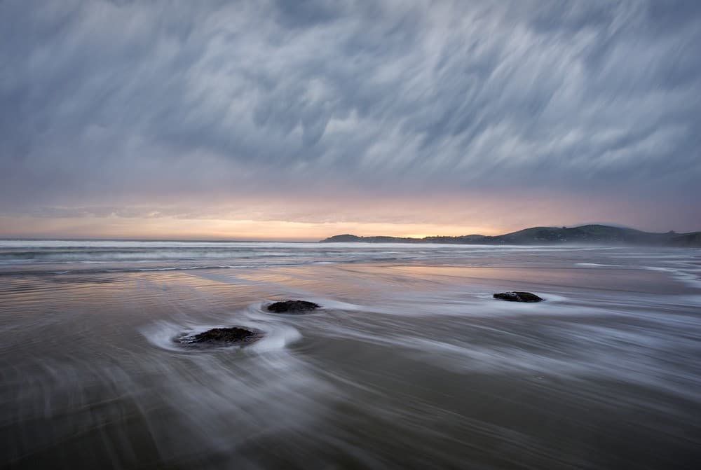 Windy Dawn At Koekohe Beach Poster