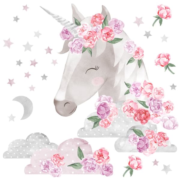 Wallsticker - Enhjørning / Pink