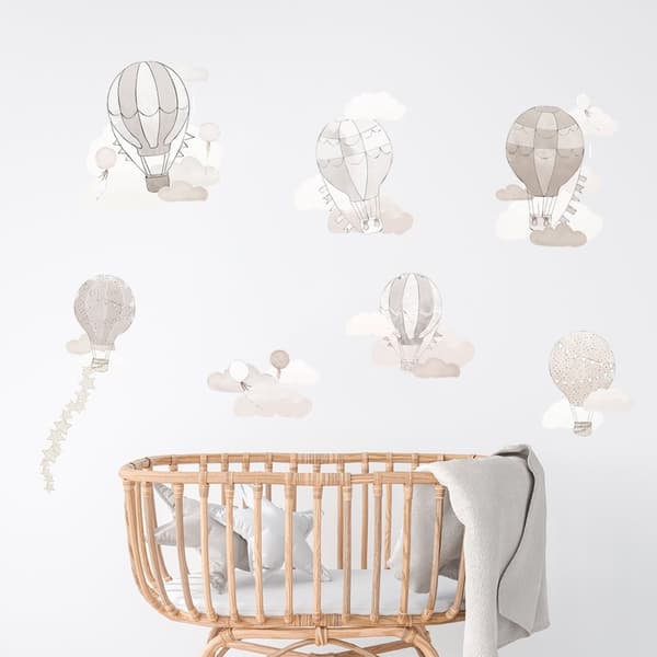 Veggklistremerke - Ballonger / Beige
