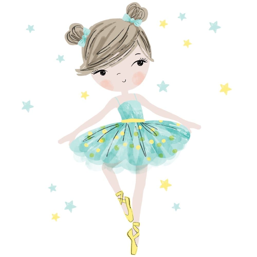 Väggdekal - Ballerina / Mynta