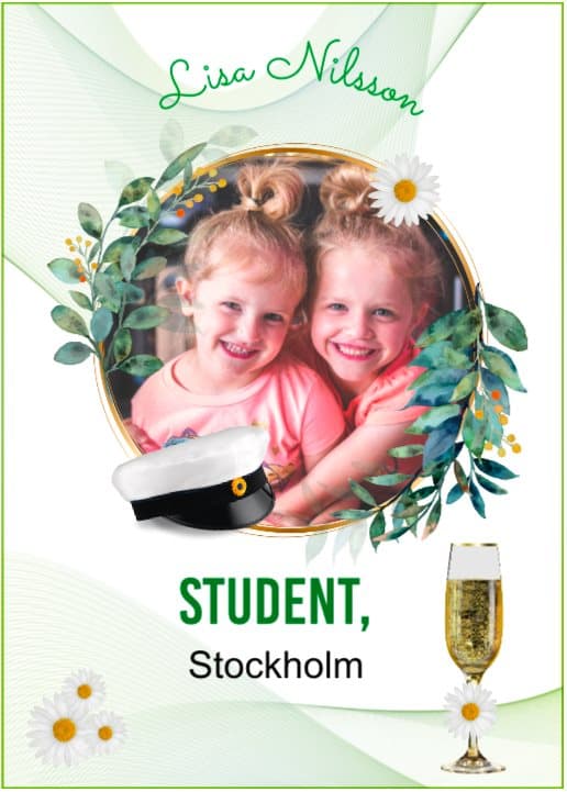 Studentskylt Design 6