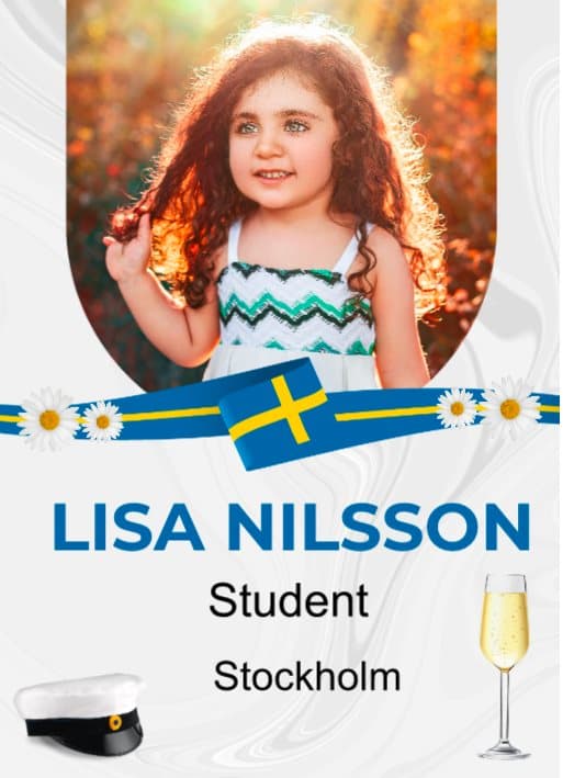 Studentskylt Design 7