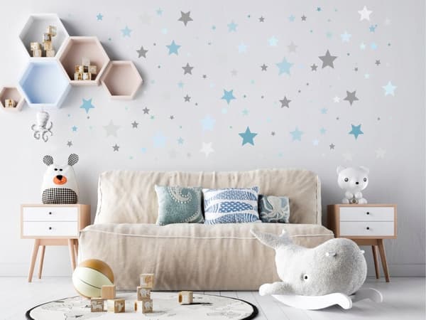Wallsticker - Stjerner / Blå
