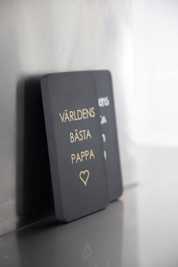 Trätavla Världens bästa Pappa Svart 8x14 cm