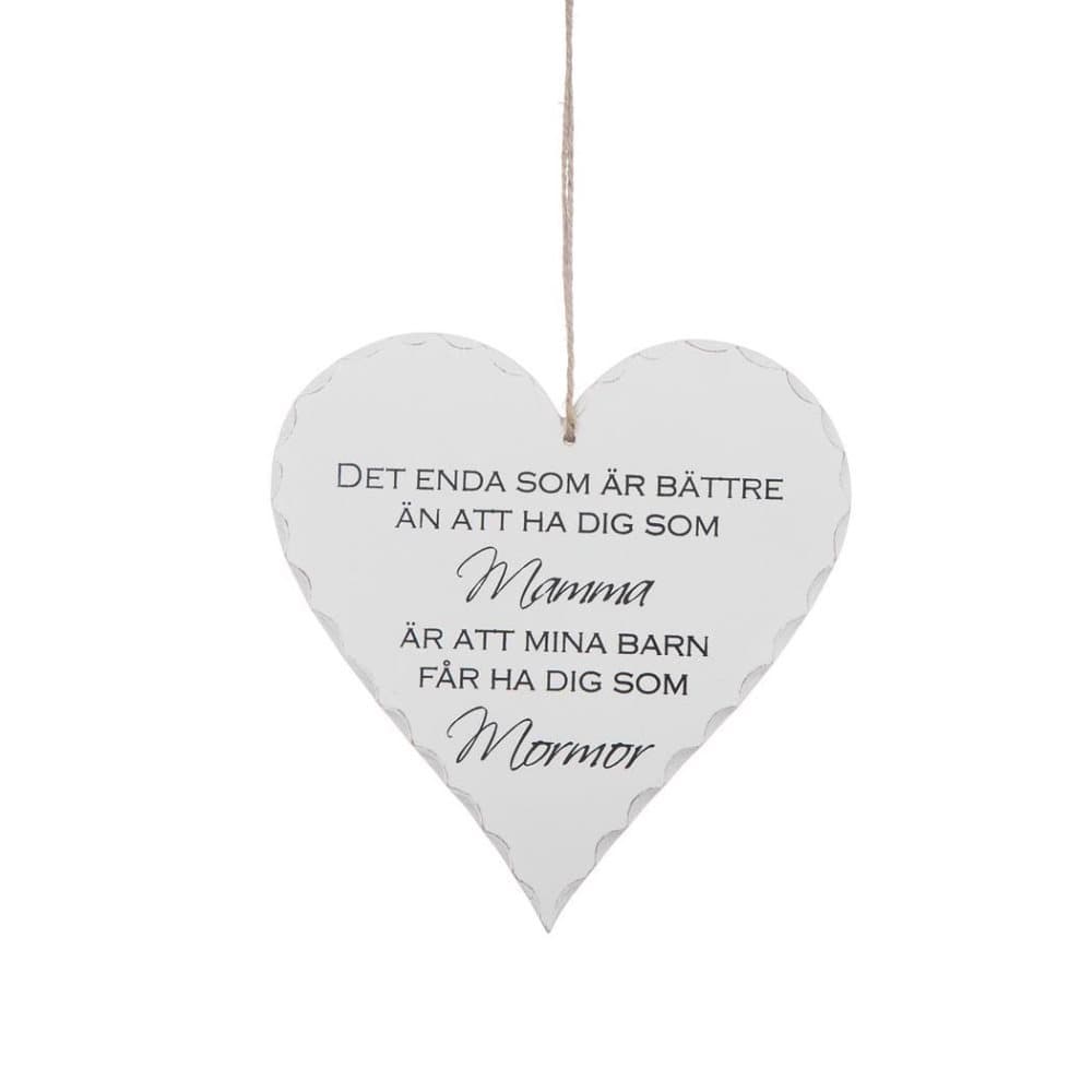Hängande hjärta 20 cm Mamma - Mormor