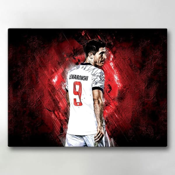 Canvastavla / Tavla - Robert Lewandowski - 40x30 cm - Canvas