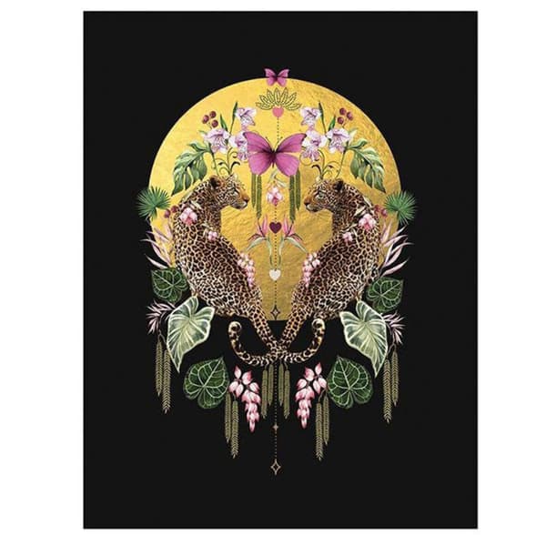 Summer Thornton Sunrise Leopards Poster Multicoloured 50cm x 40cm