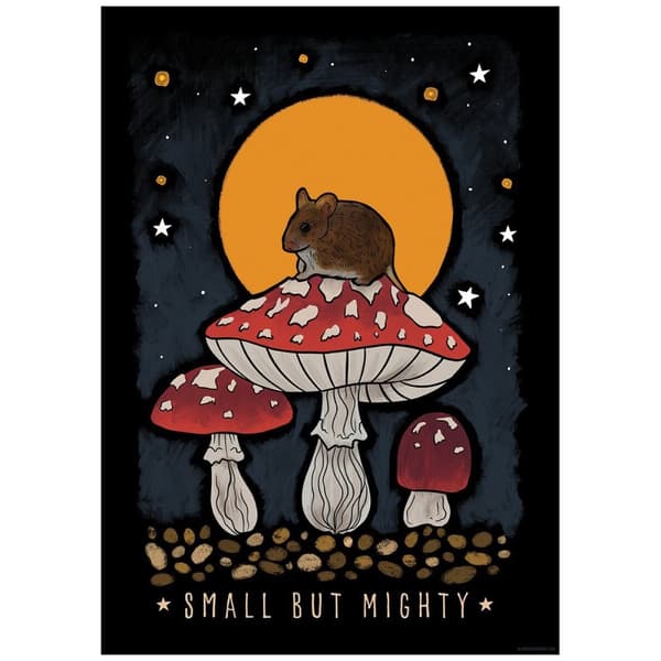 Grindstore Inner Strength Small But Mighty Mini Poster Black/Red/Yellow 44cm x 32cm