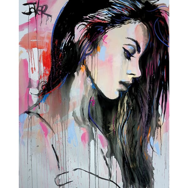 Loui Jover International Poster White/Black/Pink 50cm x 40cm