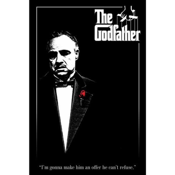 The Godfather Red Rose Poster Black/White 61cm x 91cm