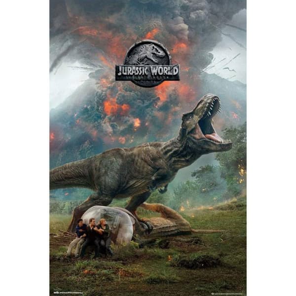Jurassic World Poster Green/Grey/White 61cm x 91cm