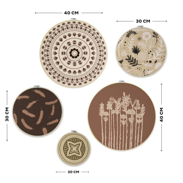 Art for the Home - Cirkler med broderi - Ibiza Vibes