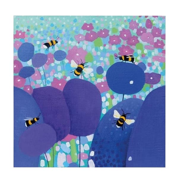 Ailsa Black Buzzing About Poster Blue/Pink 40cm x 40cm