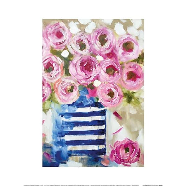 Amanda Brooks Land blomstrer plakat Pink/Blue/White 30cm x 40cm