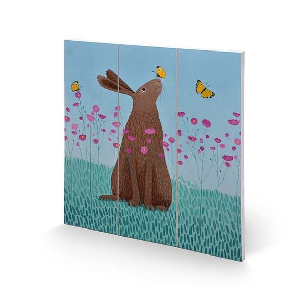 Ailsa Black Butterfly Bartering Square Wood Print Multicoloured 30cm x 30cm