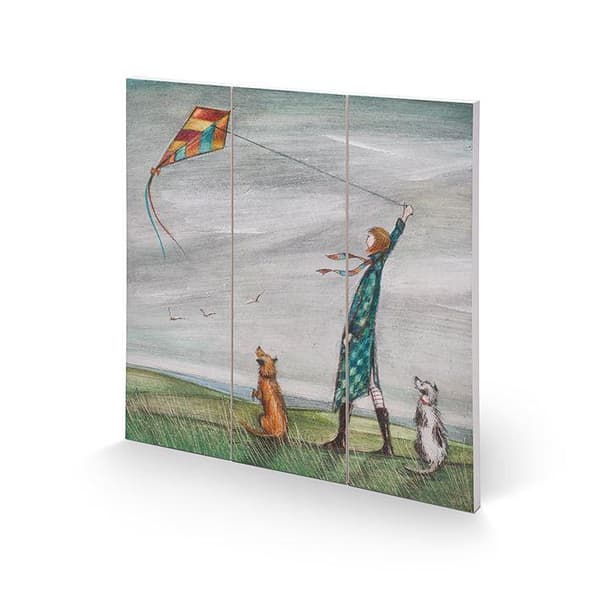 Joe Ramm Dancing In The Wind Square Wood Print Multicoloured 30cm x 30cm