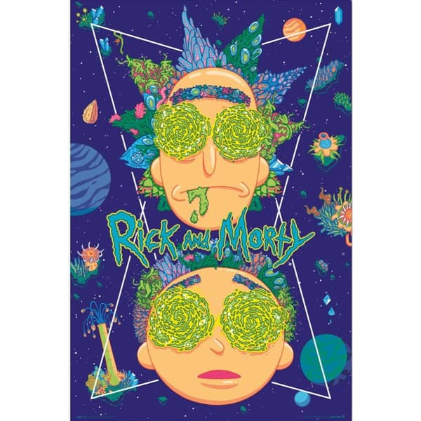 Rick And Morty Sky Poster Blue/Green/Beige 61cm x 91cm