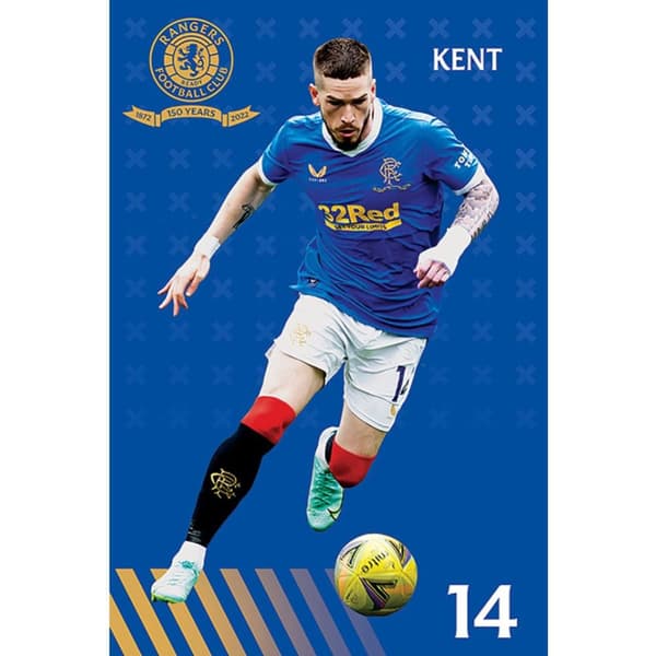 Rangers FC Ryan Kent Poster Blue 61cm x 91cm