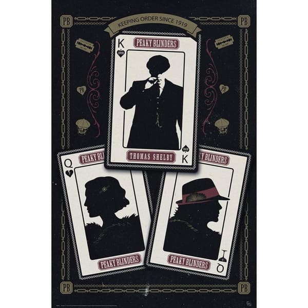 Peaky Blinders Playing Card Poster Black/White One Size