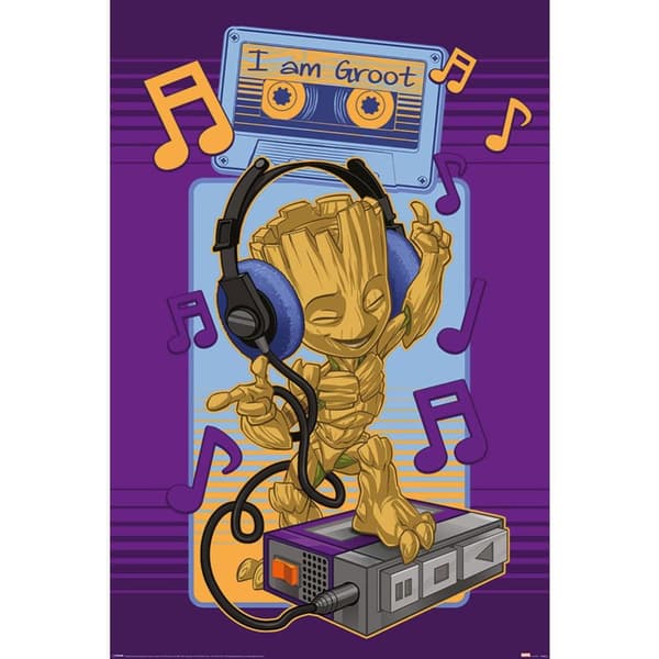 Guardians Of The Galaxy Baby Groot Poster Purple/Blue/Beige 61cm x 91cm