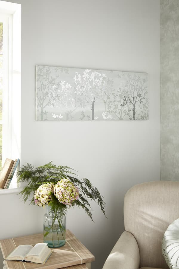 Laura Ashley - Lærred med metallic - Misty Woodland - 40x100cm