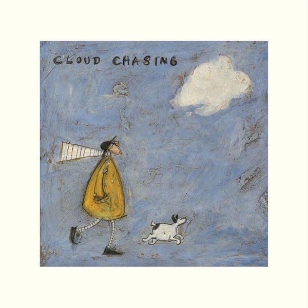 Sam Toft Cloud Chasing Print Blue/White/Yellow 40cm x 40cm