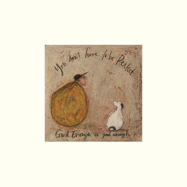 Sam Toft Godt nok er godt nok er godt nok plakat Brown/Yellow/White 30cm x 30cm