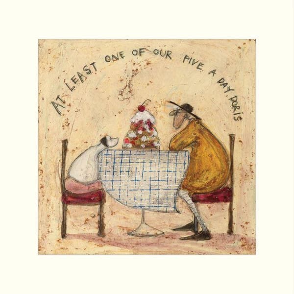 Sam Toft At Least One Of Our Five A Day Doris Print Beige/Brown/White 40cm x 40cm