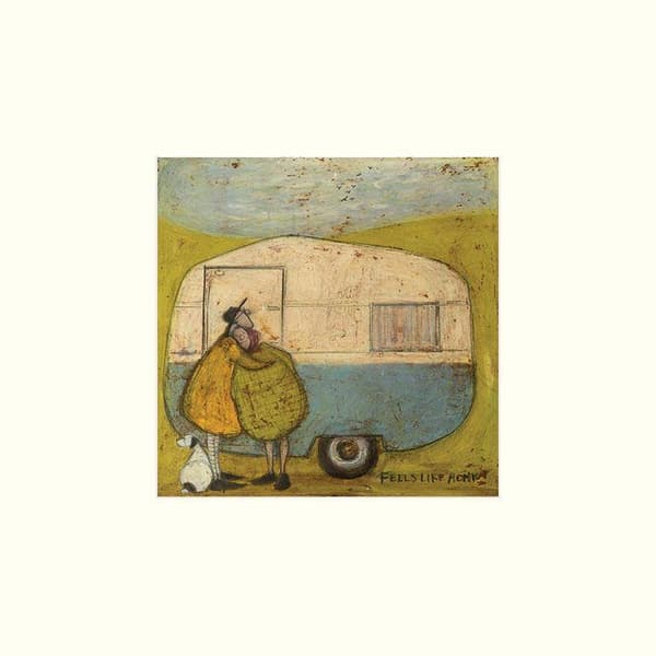 Sam Toft Feels Like Home II Print Green/Blue/Beige 30cm x 30cm