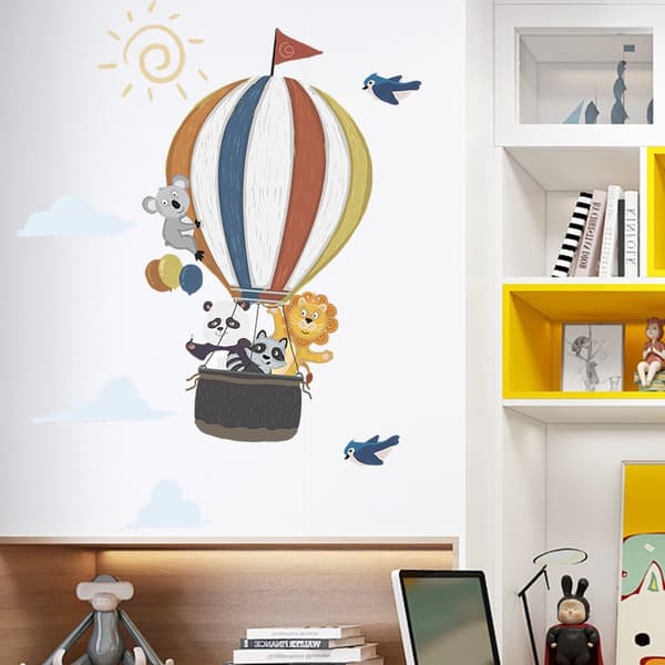 Wallstickers -  Luftballon med Panda