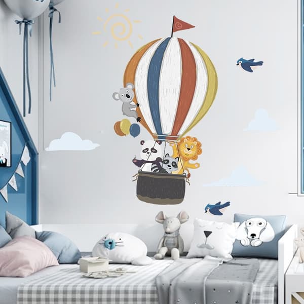 Wallstickers -  Luftballon med Panda