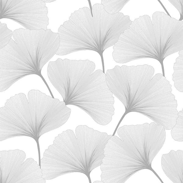Fototapet - Gingko / Svartvitt