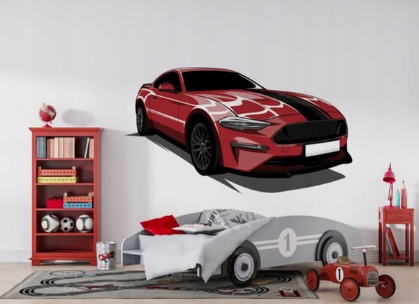 Wallsticker - Ford Mustang / Rød