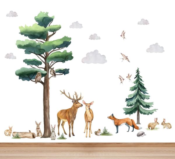 Wallsticker - Skovtræer og dyr / 02