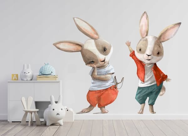 Väggdekal - Zippo och Aro Bunnies