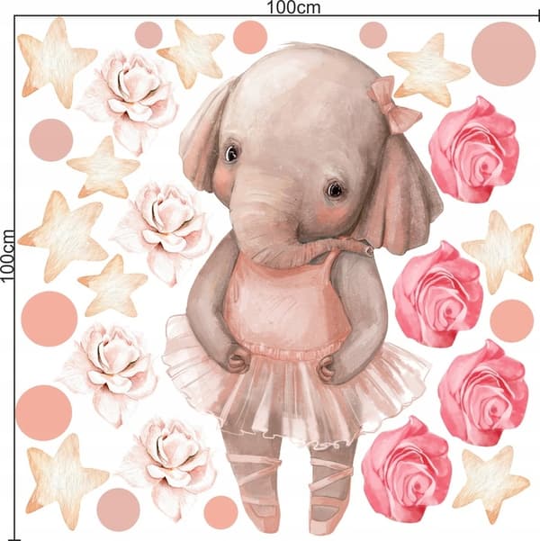 Wallsticker - Elefant Ballerina