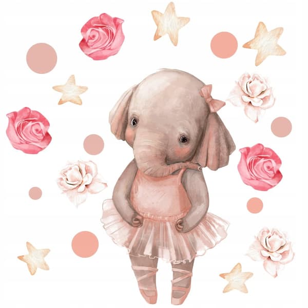 Wallsticker - Elefant Ballerina