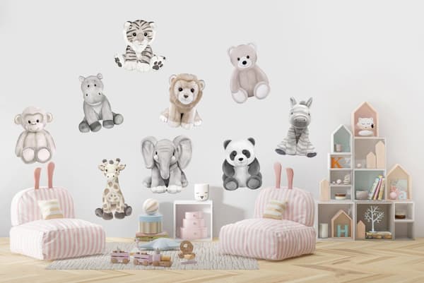 Wallsticker - Tegnefilm skovdyr