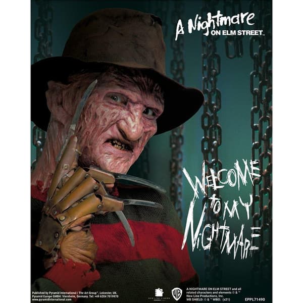 Nightmare On Elm Street Chains 3D Poster Black/Red 10in x 8in