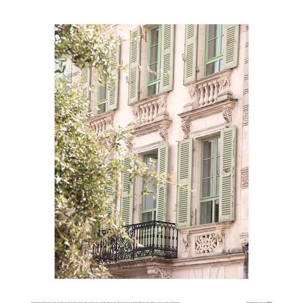 Heather Johnston Fransk facade plakat Cream/Green 40cm x 50cm