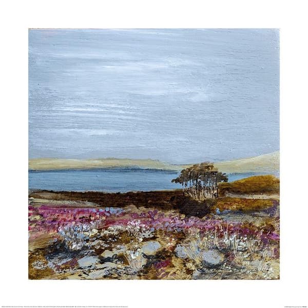 Louise O´Hara Scottish Heather Ll Poster Blue/Cream/Brown 60cm x 60cm