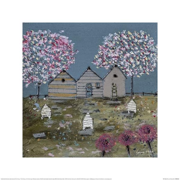 Louise O´Hara Tall Trees Poster Grey/Green/White 40cm x 40cm