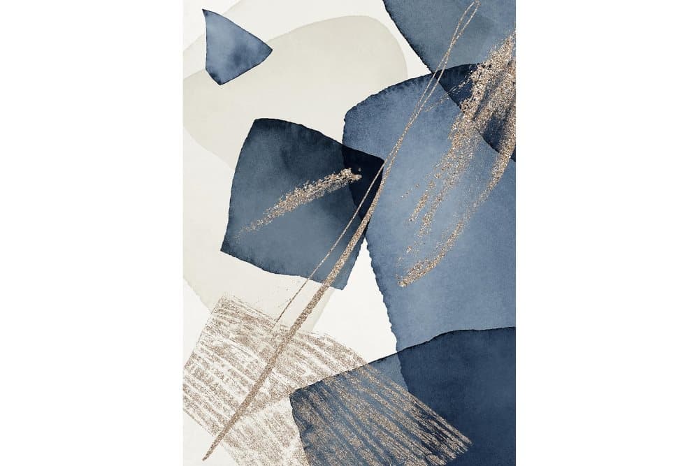 Poster Blue swirl 21x30 cm Beige