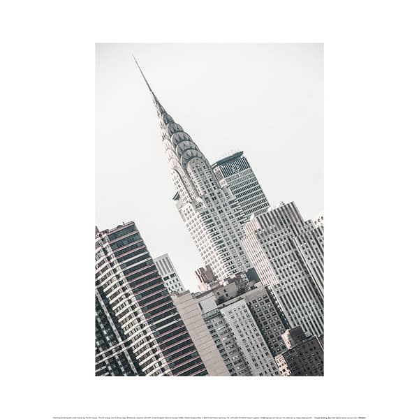 Heather Johnston Chrysler Building New York Poster Black/White 40cm x 50cm