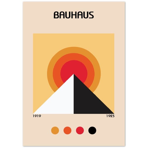 Bauhaus Pyramid Orange 30x40 cm Poster