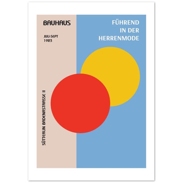 Bauhaus Führend in der Herrenmode Poster 30x40 cm Poster
