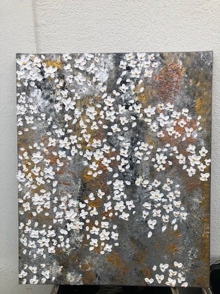 Maleri Handmade from Mova Art med blomster