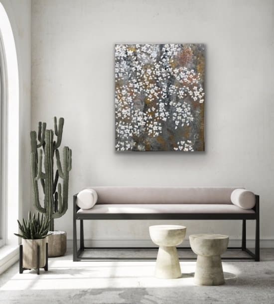 Maleri Handmade from Mova Art med blomster